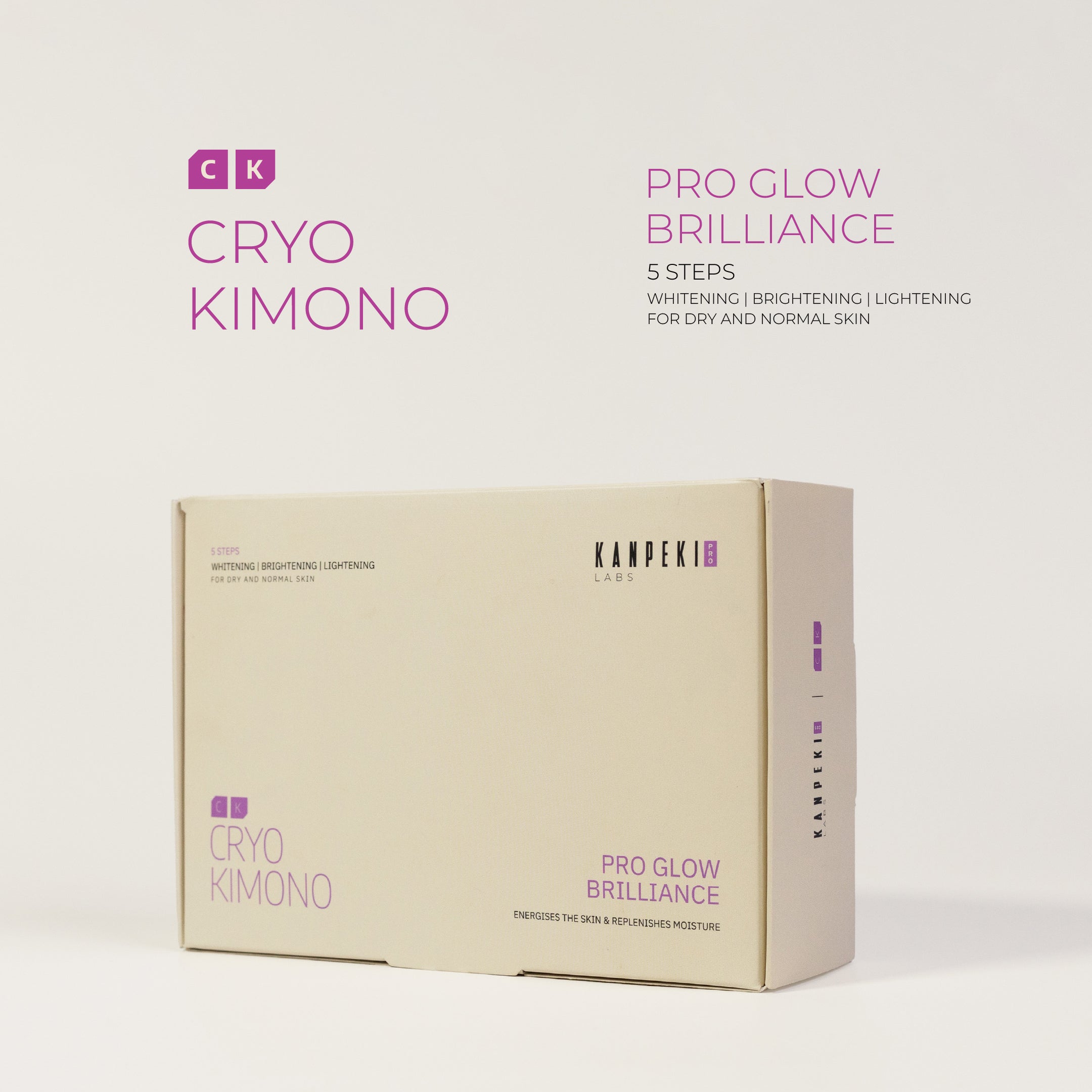 Kanpeki Labs Cryo Kimono Pro Glow Brilliance - 5 Steps Facial Kit - 2 Doses